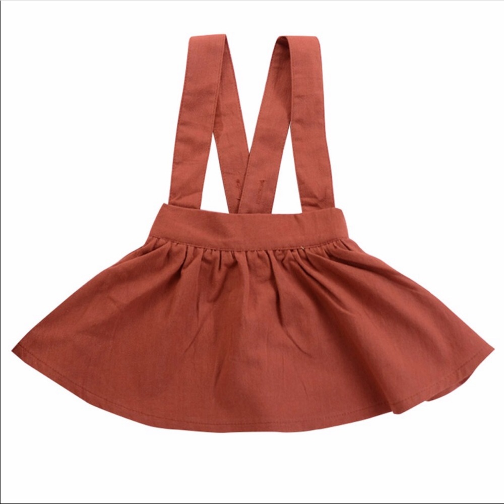 Brand New Rust Suspender Skirt Size 3-6 Months